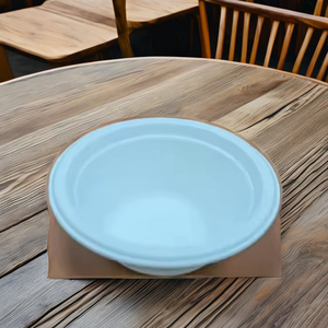 Recipiente de comida desechable de bagazo biodegradable ecológico, tazón de pulpa de caña de azúcar impermeable para restaurante y eventos - Product Image 3