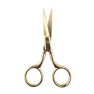 Ciseaux professionnels pour double paupière, équipement de beauté, poignée dorée, acier inoxydable, 9,5 cm, petits ciseaux - Product Image 4