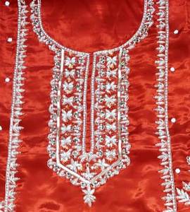 Designer moderne non cousu brodé à la main belle tenue costumes indien mode-avant style traditionnel fait soie indienne - Product Image 3