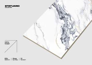 600x1200mm Statuario Finition brillante Carrelage en porcelaine blanche Carrelage mural aspect marbre de qualité supérieure pour usage domestique et commercial européen - Product Image 2