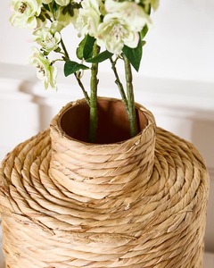Jarrón tejido de jacinto de agua tejido a mano, jarrón de cesta de ratán Natural alto, decoración ecológica para el hogar hecha a mano - Product Image 3