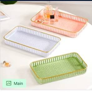 Sleek Rectangular Serving <b>Tray</b> with Handles Perfect for Serving <b>Drinks</b> and Organizing Items in Modern Style - Product Image 5