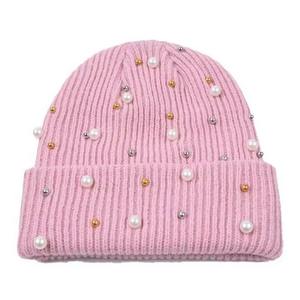 Gorro de invierno personalizado al por mayor, gorros cálidos con patrón sólido multicolor para hombres y mujeres, bordado con diseño de diamantes de imitación - Product Image 5