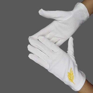 Gants maçonniques en coton pour hommes Logo brodé Usine Gants maçonniques de qualité supérieure en cuir noir - Product Image 6