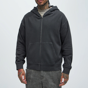 เสื้อกันหนาวมีฮู้ดผ้าคอตตอนทรงโอเวอร์ไซส์มีซิปพิมพ์ลายดิจิตอล - Product Image 2