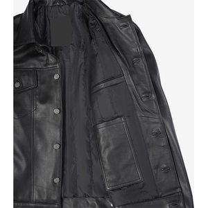2026 OEM Best Selling Black Cowhide Leather <b>Jacket</b> For Men's Front Pockets 100%High Quality Low MOQ Winter Fashion <b>Heated</b> <b>Jacket</b> - Product Image 3