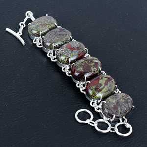 Pulsera de Navidad con Gema de Sangre de Dragón, Plata de Ley 925, Hecha a Mano, Estilo Vintage, para Fiestas, de Terceros - Product Image 4