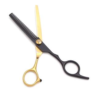 Tijeras de Peluquería de Acero Inoxidable de 6 Pulgadas, Tijeras de Corte de Pelo Doradas y Negras - Product Image 3