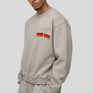 Vente en gros 100% coton sweat homme lourd 480GSM polaire couleur unie Streetwear avec poche avant pour l'hiver - Product Image 4