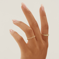 Weicher, geschwungener, geschichteter, gravierter Ring aus 10K massivem Gold – luxuriöser, wasserdichter Statement-Ring für Damen und Mädchen, klassisch, ideal für Festivals