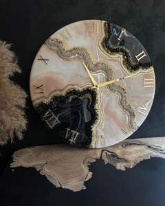 Versé résine époxy horloge murale résine époxy salon meilleur qulatiye meubles décor à la maison horloge murale personnalisée meilleur - Product Image 3