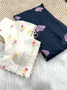 Sari de algodón puro de diseñador con trabajo de hilo Hermosa Función de boda de estilo pakistaní y atuendo de fiesta - Product Image 2