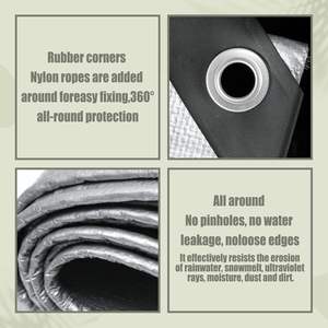 High Strength Silver Polyester Tarpaulin Waterproof Heavy Duty Outdoor <b>Tarp</b> - Product Image 6