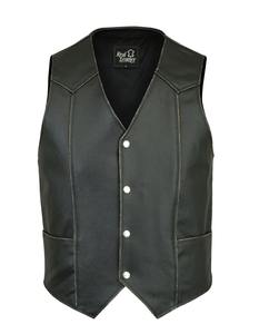 เสื้อกั๊กมอเตอร์ไซค์หนังแท้คุณภาพสูง GLOBAL EDGE สำหรับฤดูหนาว ออกแบบตามสั่ง พร้อมสีและโลโก้ที่กำหนดเอง ดีไซน์แฟชั่นล่าสุด - Product Image 1