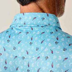 Polos de golf de manga corta con logotipo personalizado, ropa de verano transpirable con estampado digital de poliéster y spandex - Product Image 4