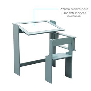 Tables pour enfants WELL HOME, bureau pliable vert avec tableau noir - Product Image 3