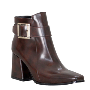 Bottines marron pour femme avec talon bloc - Product Image 1