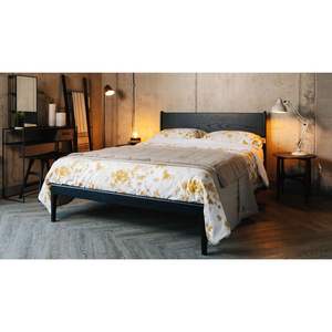 โครงเตียงแบบมินิมอล ทนทาน ทำจากไม้สักแท้ พร้อมขนาดที่ปรับแต่งได้และบรรจุภัณฑ์แบบกำหนดเอง สีดำ/ขาว Daabadi Furnico - Product Image 1