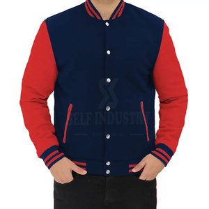 Quantité minimale de commande bas Logo personnalisé Letterman veste d'hiver pour hommes à la mode vêtements de plein air avec col montant avant Logo Placement - Product Image 3