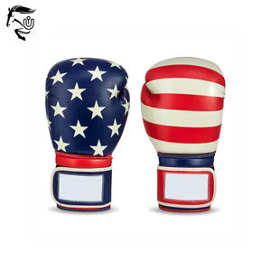 Gants de boxe en cuir PU de qualité professionnelle personnalisables de 14oz et 16oz motif imprimé adapté à l'extérieur pour les arts martiaux en salle de sport - Product Image 2