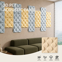 Panneau acoustique 3D géométrique moderne en fibre de polyester 50x50cm avec réduction du bruit, design écologique pour écoles, crèches et chambres