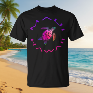 T-shirt colorata con tartaruga marina di Maui, Hawaii - Design promozionale tartaruga marina colorata - Product Image 3