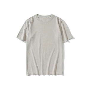 Venta al por mayor de los hombres de peso pesado de gran tamaño gota hombro camiseta 100% algodón Streetwear patrón sólido serigrafía tejido de punto - Product Image 6