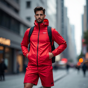 ชุดกางเกงขาสั้นกันลมสำหรับผู้ชายชุดเสื้อแจ็กเก็ตกันฝนและกางเกงขาสั้นชุดคู่ผู้ชายกางเกงขาสั้นกันลมเดินป่า - Product Image 3