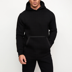 Pull à capuche et pantalon de survêtement pour homme Ensemble de gymnastique Tenues de jogging en molleton uni avec logo Taille Plus pour la saison hivernale - Product Image 1