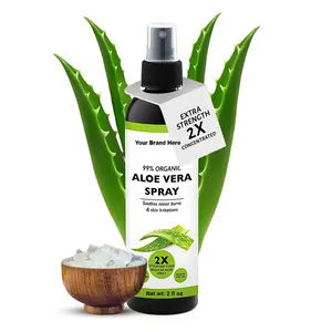 Etiqueta privada Aloe Vera Body and Hair Spray 2oz Fórmula calmante e hidratante Hecho en EE. UU. con cadena de suministro a granel