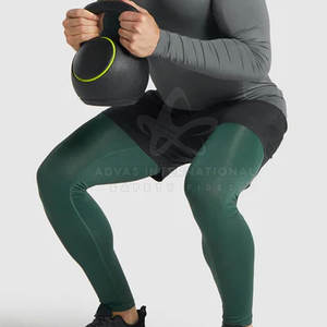 <b>Hot</b> Selling High Quality Men's Gym Fitness <b>Leggings</b> Quick Dry Lightweight Elastic Waist Polyester Spandex Customizable Full - Product Image 5