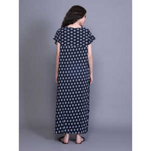 Camisón de Algodón 100% Tejido para Mujer con Bolsillo Lateral, Bata de Invierno Estampada, ODM, Cintura Elástica con Cordón Ajustable, Talla 3XL - Product Image 1