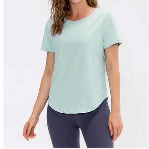 Camisetas deportivas a la moda personalizadas, ropa de entrenamiento, camisetas de verano para mujer con logotipo, camisetas gráficas informales para mujer, cuello redondo - Product Image 1