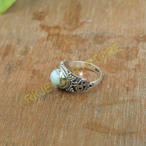 Anillo de Larimar, Anillo de Plata de Ley 925, Diseño Hecho a Mano, Anillos de Compromiso y Boda para Mujer, Regalo de Navidad o Cumpleaños para Esposa o Madre - Product Image 6