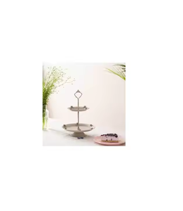 Soporte de pastel de metal de estilo lujoso con acabado antiguo de alta calidad para exhibiciones de postres de cumpleaños, bodas o panadería de Decor IMPEX - Product Image 4