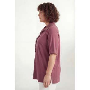 Blusa Modal Talla Grande con Lazo en el Cuello Color Borgoña - Product Image 2