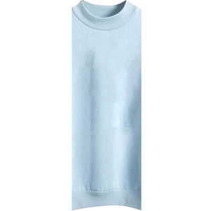 Sweat-shirt à col rond en polaire respirant brodé uni pour femme, écologique, pour l'hiver, bleu pur, coupe-vent - Product Image 3