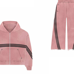 Conjunto de chándal atlético para correr de algodón 100% para mujer, chándal cómodo de 2 piezas con técnicas impresas para deportes de invierno - Product Image 2