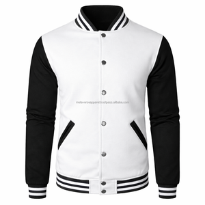 Blouson Bomber Classique en Cuir et Laine pour Homme Prêt à Expédier avec Col Montant et Option Logo Frontal Respirant Séchage Rapide - Product Image 2