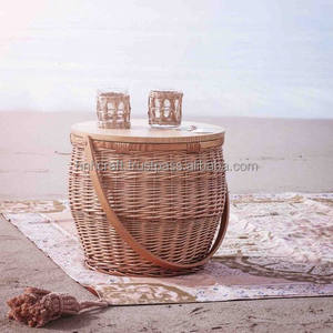 Best Choice Good Quality Natural Rattan Picnic Basket with Thermo <b>Bag</b> Using for <b>Food</b> <b>Storage</b> OEM Acceptable Custom Logo From HNH - Product Image 6