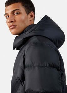 Veste matelassée noire personnalisée avec capuche détachable Nouveau style de vêtements de rue d'extérieur Vestes d'hiver pour hommes à capuche - Product Image 5