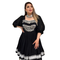Nouvelles Robes de Soirée Afghani Kuchi 2024 pour Femmes, Prêtes-à-Porter, Boutons, Fermetures Éclair au Dos, Dentelle, Longueur Midi, Prix de Gros