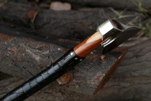 Hacha Vikinga de Acero al Carbono Hecha a Mano, Hacha Barbuda, Hacha de Supervivencia para Exteriores con Mango de Madera - Product Image 5