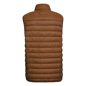 Gilet bouffant d'hiver personnalisé pour hommes OEM demi-manche couleur unie respirant avec fermeture éclair épaisse et position du logo avant - Product Image 2