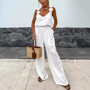 2025 body Pocket senza maniche primavera/estate europeo e americano, tuta Casual da <span class=keywords><strong>donna</strong></span> ampia - Product Image 4