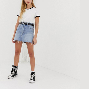 Venta al por mayor de algodón orgánico de las mujeres Ringer camisetas con etiqueta OEM ecológico transpirable de talla grande para la temporada de primavera - Product Image 4