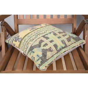 หมอนอิงขนสัตว์คิลิมสีเบจ ขนาด 14x14 นิ้ว สไตล์วินเทจหรูหรา นุ่มฟู ทอพิมพ์ลาย กันลื่น เป็นมิตรกับสิ่งแวดล้อม ถอดซักได้ ตกแต่งบ้าน - Product Image 4