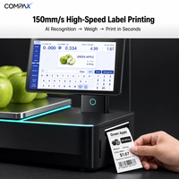 Timbangan Pintar COMPAX ET7 AI dengan Printer Label Kecepatan Tinggi 150mm/s, Kapasitas 6/15kg, Bluetooth 4.0, 200M AI, untuk Ritel dan Toko Kelontong