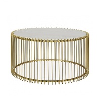 Table d'angle en aluminium doré moderne de vente chaude pour la construction durable de salon et de chambre à coucher