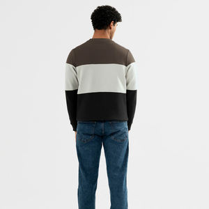 Sweat-shirt tendance pour homme à trois couleurs avec col côtelé, design classique décontracté avec col rond, pull pour l'automne et l'hiver - Product Image 4